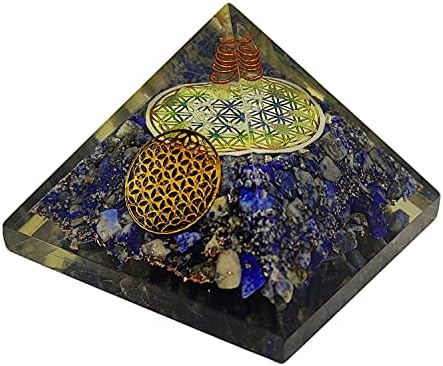 Sharvgun Virág az Élet Lapis Lazuli Kő Orgon Piramis Gyógyító Kristály 65-75 mm-es Ex-LG