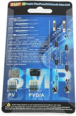CMVision PV/PVD/PVA/PVDA Passzív Erő Videó, Audio Adatok BALUN Sodrott érpár UTP Kábel Power Csatlakozó HD Balun a 8MP (4K) / 1080P