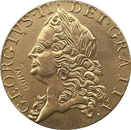 24 K Aranyozott 1760 Egyesült Királyság 1-Guinea - George II Érmék Másolat Másolat Ajándék számára