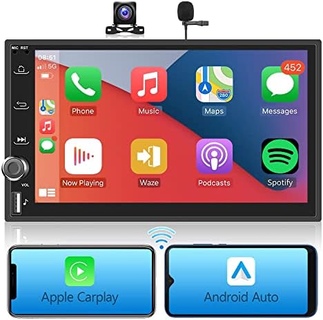 2G+32G Android Dupla DIN autórádió, Vezeték nélküli Apple CarPlay, Vezeték nélküli Android Auto, 7 Érintőképernyő Fej Egység-Dash