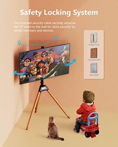 ErgoUnion Állvány TV-Állvány 32 75 Inch LED LCD OLED Képernyők akár 77.2 kg, Állítható Magasságú TV Padló Állvány Kábel Köti, Állvány