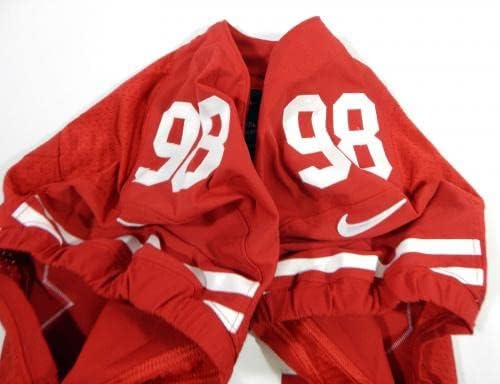 2013-ban a San Francisco 49ers 98 Játék Kiadott Piros Mez 44 DP34848 - Aláíratlan NFL Játék Használt Mezek