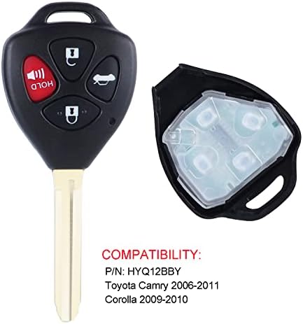 Távirányító-távirányító helyett Toyota Camry 2007-2010 /Corolla 2009-2010-Es Kulcsnélküli Bejegyzés Vágatlan Kulcs Penge FCCID: HYQ12BBY