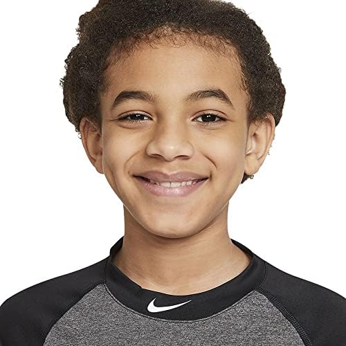 Nike Fiú Dri-FIT 3/4-es Ujjú Felső (Nagy Gyerekek) Sötét Szürke Heather/Fekete/Sötét Szürke/Fehér MD (10-12 Nagy Gyerek)