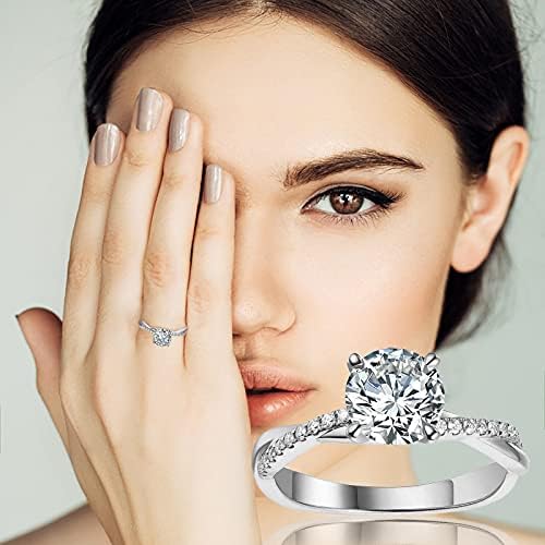 2023 Új Gyűrű Fehér Esküvői GoldSilver 511 925 Nők Méret Strasszos Gyűrű, Ékszerek, Gyűrű, Ékszerek, Tini (Ezüst, 6)