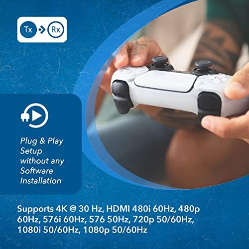 OREI Vezeték nélküli Pro UltraHD HDMI Extender Adó & Vevő Dongle - Akár 4K @ 30Hz - Akár 100 Láb - Tökéletes Streaming a Laptop,
