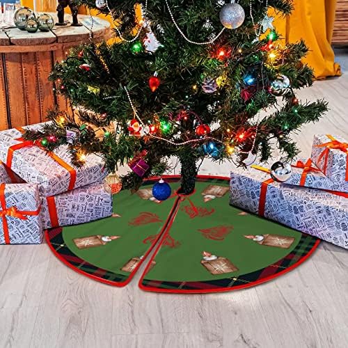 Buffalo Kockás Piros, Zöld karácsonyfa Mat svéd Gnome Santa Minta Boldog Karácsonyt Fa Szoknyák Vicces karácsonyfa Díszeket