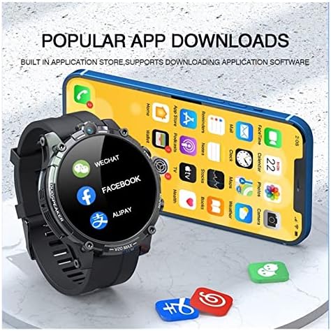 UMCP 4G Smartwatch Férfi SIM Kártyát Mobil Sport Fitness Smartwatch WiFi Internet-Hozzáférés (Szín : Fekete Szilikon, Méret : RAM,
