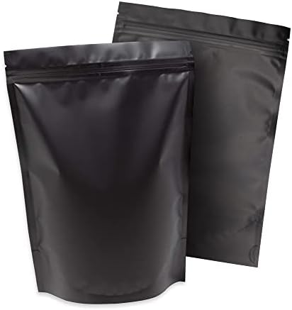 100 DB Matt Fekete Mûanyag Zsákok - 6.3 x 8.6 Cm Fekete Resealable Táskák Stand-up Betét - Fekete-Mylar Élelmiszer Tárolására