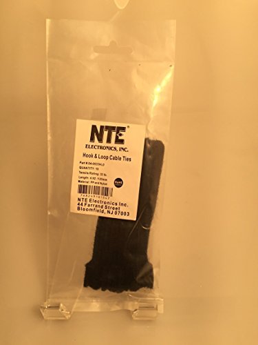 NTE Elektronika 04-0533HL0 Nylon/Polipropilén tépőzáras kötegelő, 33 lb. Szakítószilárdság, 4.92 Hossz, 0.470 Szélesség, Fekete (Csomag