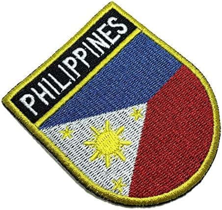 BR44 BP0218ET01 Fülöp-szigetek Zászló Hímzett Patch Egységes, Kimonó, Mellény, Kerékpár -, Vas-vagy Varrjuk Fehér