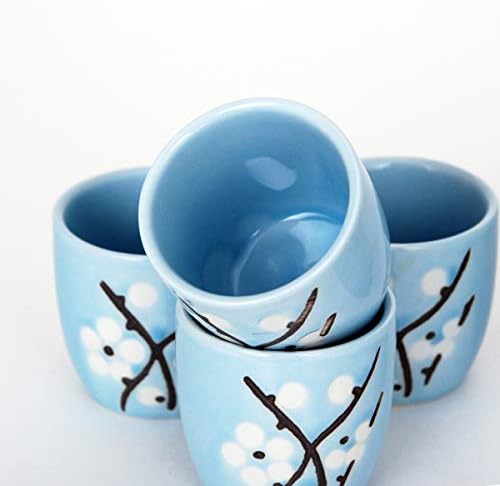 Hinomaru Kollekció a Japán Stílus Kedvéért Szett 8 fl oz Porcelán Kedvéért Tokkuri Üveg Palack Négy Ochoko Csésze Drinkware Ajándék