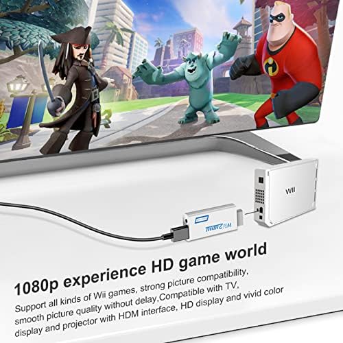 10Gtek Wii-HDMI Átalakító, Wii, HDMI Audio Video Átalakító 3,5 mm-es Audio Kábel, Kompatibilis a Wii-t, Wii U, HDTV, Támogatja