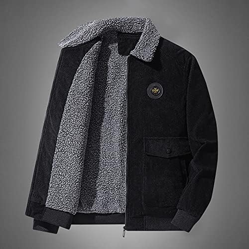ADSSDQ Képzés Plus Size Kabát Férfi Hosszú Ujjú Street Style Téli Vastag egyszínű Kabátot Kényelmes Hajtóka Zsebek