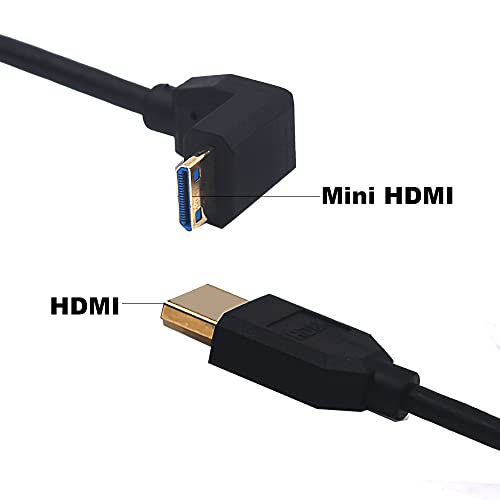 Kework 4ft HDMI 8K Spirál Kábel, 90 Fokos Szögben Mini HDMI 8K Férfi HDMI 8k Férfi Adapter árnyékolt Kábel, Mini HDMI 2.1-HDMI 2.1 Verzió