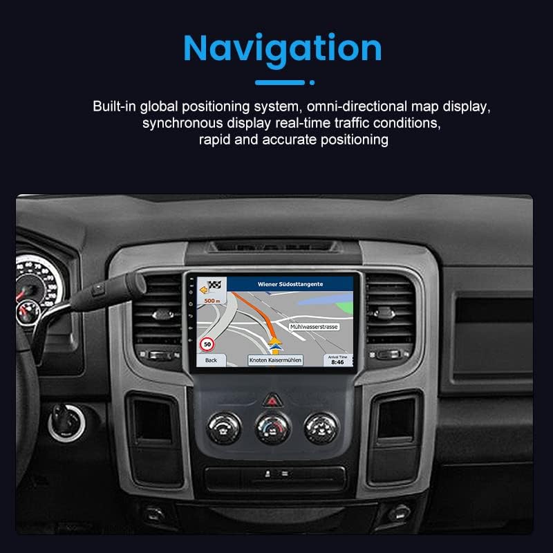 Android 11 autórádió Hifi Dodge Ram 1500 2500 3500 2013-2018, Biorunn 9 inch Octa-Core Autó Beépített GPS-Carplay Android Auto Navigációs