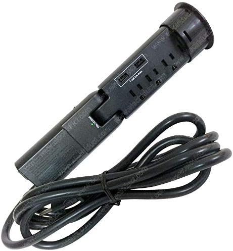 Electriduct Asztali Pull-Up PowerTap Karika a túlfeszültségvédő s USB Töltő 2.4 Amp (Fekete)