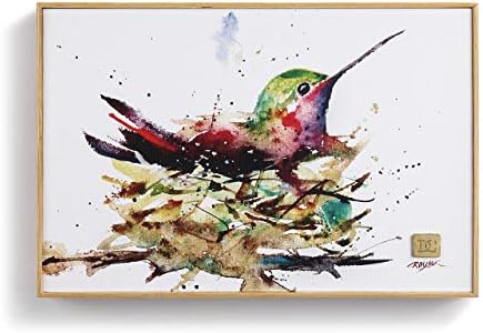 DEMDACO Dean Crouser Kolibri Fészek, Akvarell 12 x 8 Fát, a Vászon Dekoratív Fali Művészeti Emléktábla