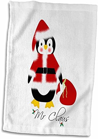 3dRose Aranyos Karácsonyi Mr Mikulás a Mikulás Pingvin Fiú - Törölköző (twl-182636-3)