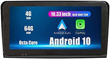 10.33 QLED/IPS 1600x720 CarPlay & Android Auto Android Autoradio Autós Navigációs Sztereó Multimédia Lejátszó, GPS, Rádió DSP Forbenz w164