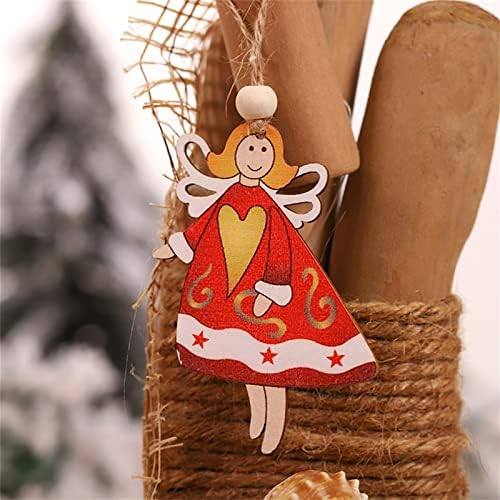 NEARTIME 2DB Karácsonyi Fa Medál Dekoráció Kreatív Fa Kézműves Szarvas Öreg Hóember Színű, Fából készült Baba Dekoráció Karácsonyi
