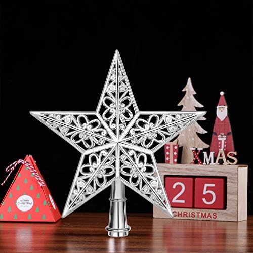 Yardwe Retro Dekoráció 2DB Csillag csúcsdíszt, karácsonyfa Toplisták Vintage Műanyag Csillag Treetop Dekoráció Karácsonyi karácsonyfa