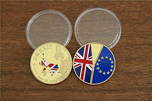 Brit Elhagyja Az Európai Unió Megemlékező Aranyozott arany érmék Emlékérmék Jelkép Brexit Népszavazás Emlékmű Másolat
