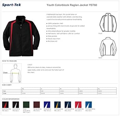 Sport-Tek Ifjúsági Colorblock Raglan Kabát. YST60