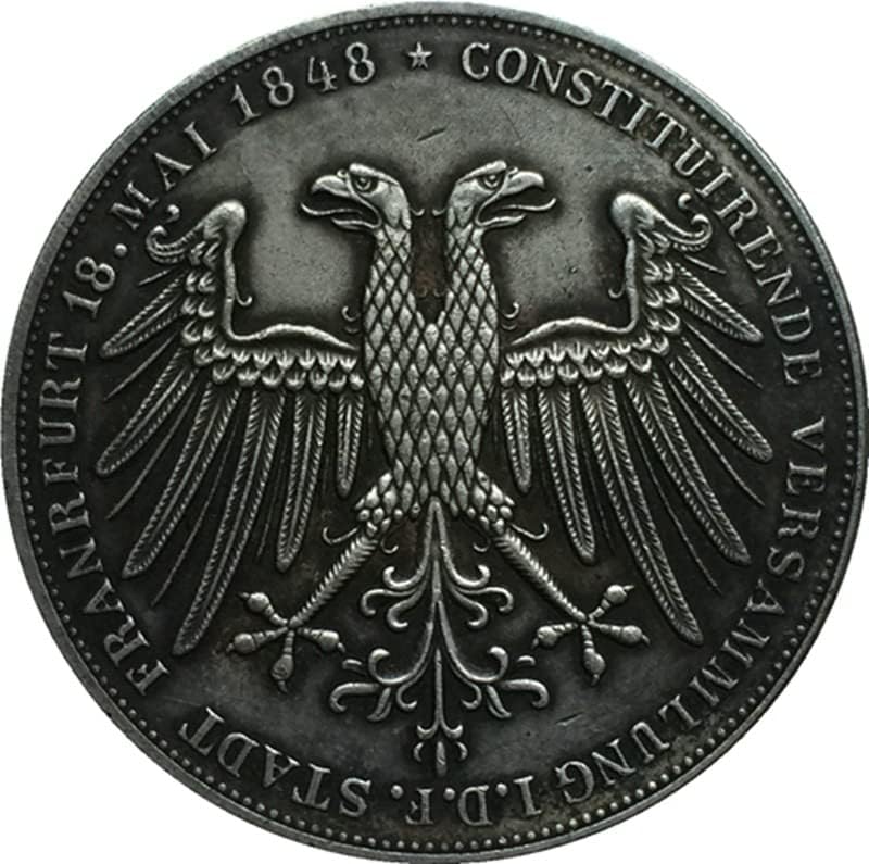 1848-as német Érmék Réz ezüstözött Antik Érmék, Érme, kézműves Gyűjtemény blowable