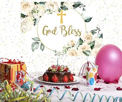Isten Áldja Első Szent Áldozás Fotózás Háttérben A Keresztség Tavaszi Virágok Fénylik Baba Zuhany Születésnapi Fotó Background5x7ft