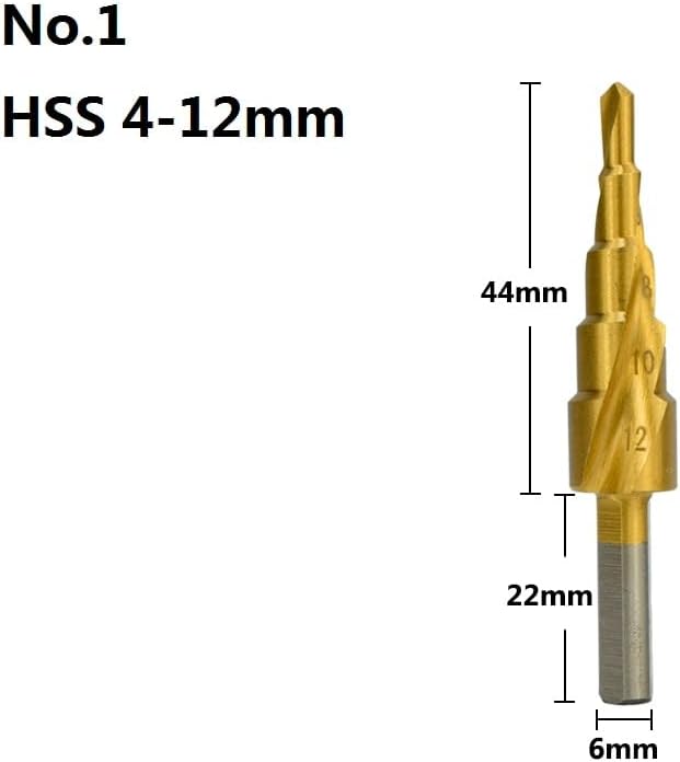 HTAWI Lépés Kúp Fúró Bevont 4-12/20/32 mm-es Core Fúró Fa Fém Spirál Fúró Barázdált Kúp Lyuk Vágó 1Set (Szín : 4-12mm)