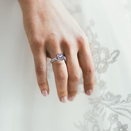 2023 Luxus Cirkon Strasszos Gyűrű Hölgy Elegáns Esküvői Ékszerek, Gyűrű, Ékszerek, Ajándék Menetelő Gyűrűk (Ezüst, 10)
