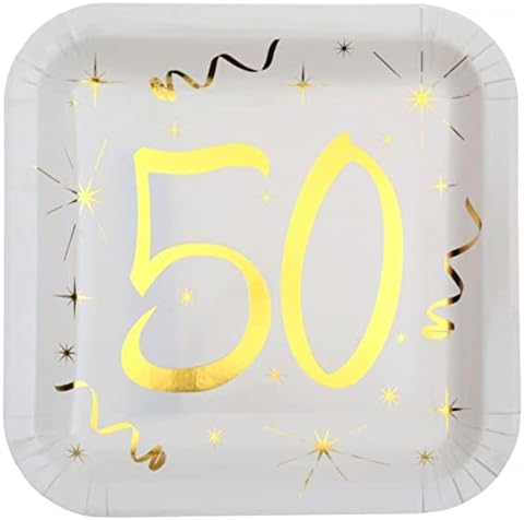 Arany 50. Születésnapi Party Pack a Tányért, Szalvétát, Csészék, hogy az 50-es Szülinapi Edények, 50 Parti Dekoráció, Arany 50