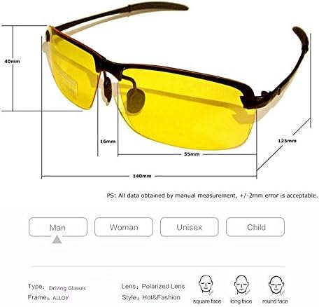 Runspeed Férfi HD Nap Éjszakai Vezetés Szemüveg Polarizált UV400 Safty Napszemüveg