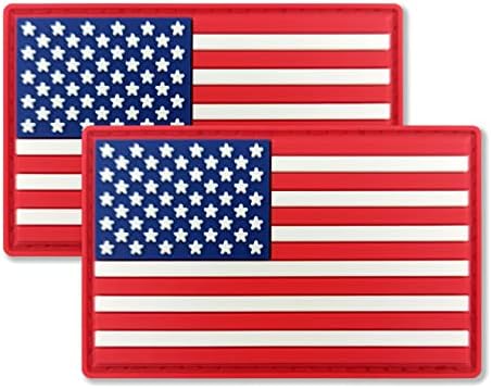 QQSD Amerikai Zászló Javítás USA Taktikai Katonai Javítás - MŰANYAG tépőzáras Rögzítő Tapasz, 2 Csomag