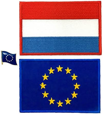 Egy-EGY EU-Minta Zászló Javítás+Luxemburg Nemzeti Zászló Rátétes Javítás+Európai Unió Gallér Jelvény Kitűző, Gazdagítja A Vászon Táska