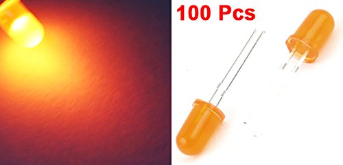 uxcell a14081900ux0633 100 x Körben 5 mm-es Fej LED Narancssárga Fénykibocsátó Diódák