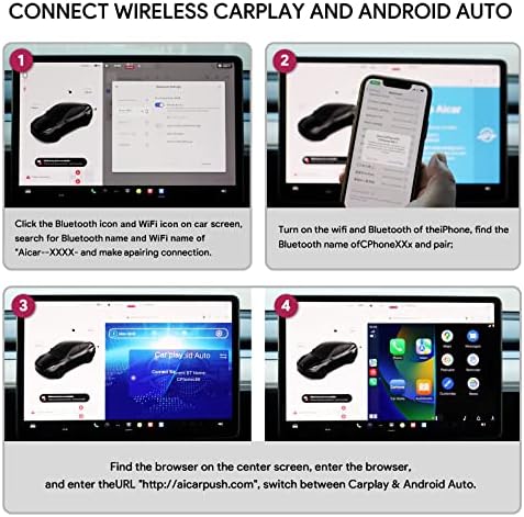 Binize Vezeték nélküli CarPlay & Android Auto Adapter Tesla Model 3/Y/X/S Autók, Carplay/Android Automatikus Vezeték nélküli Dongle