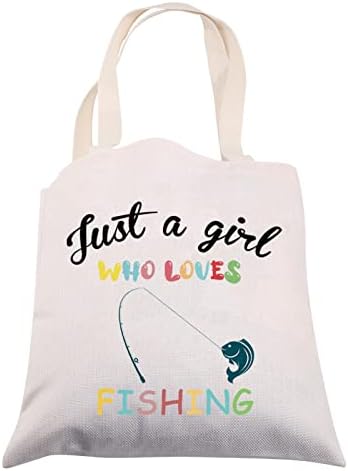CMNIM Halászati Ajándékok Lányoknak Csak egy Lány, Aki Szeret Horgászni Vászon Táska Vicces Halászati Lány Ajándék Horgászni Szerető