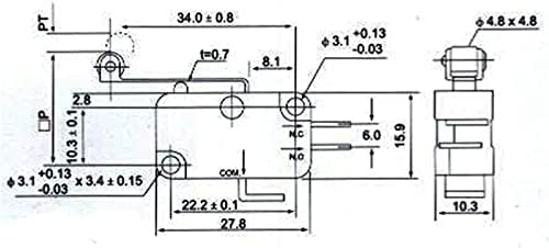 Berrysun Limit 10db/sok Új Micro Roller Hosszú Fogantyú Kar Kar záró Közel Limit Switch (Szín : OneColor)
