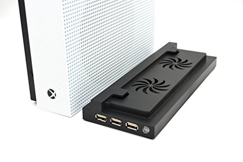 REYTID Pro Dual hűtőventilátor/Állj Combo Kompatibilis az Xbox One S - 3 USB Ports - All-in-One Letisztult Design Hűtő