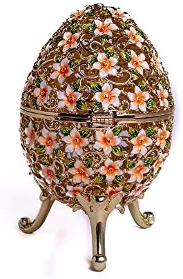 Keren Kopal Virágokkal Díszített Fabergé Tojás Csecsebecsét Doboz, orosz Tojás Díszített Swarovski Kristályok Gyűjtők Húsvéti Tojás, lakberendezés