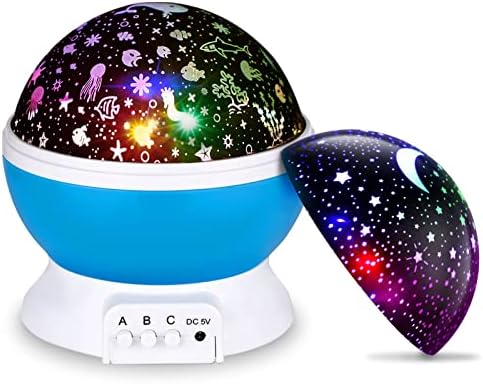Éjjeli Lámpa Projektor Karácsony, 360 Fokos Forgatható 8 Szín Csillagos Éjszakai Fény Projektoros Lámpa, Korszerűsített 2