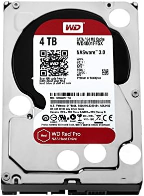 A WD Red Pro 4 TB NAS Merevlemez - 7200 RPM SATA 6 Gb/s 64 MB Cache 3.5 Inch - WD4001FFSX