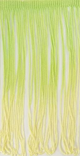 VARRJUK össze a TENDENCIÁK 1 Yard 12 Ombre Nyakkendő Festék Többszínű Chainette béren kívüli Tonális Hurok Tassel Fringe Lime Zöld & citromsárga