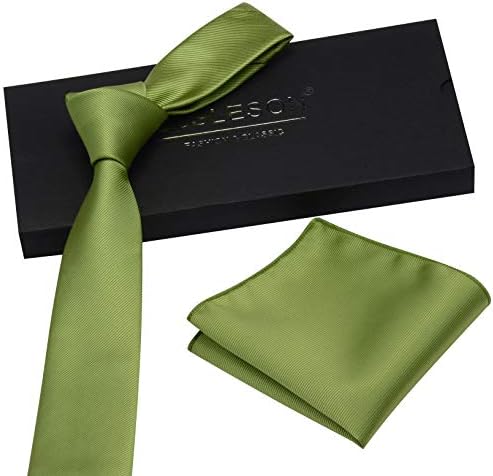 GUSLESON 2.4 Slim Nyakkendő, majd Zsebkendőt Állítsa A Férfiak Szilárd Vékony Nyakkendő Bross Készlet