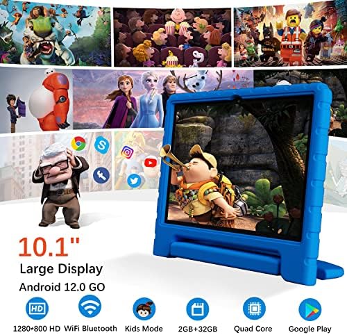 ITDULCET Gyerekek Tablet 10 hüvelykes Android 12.0 Tablet PC 10.1 Kijelző, 6000mAh, Kidoz Előre Telepített, Szülői felügyelet,