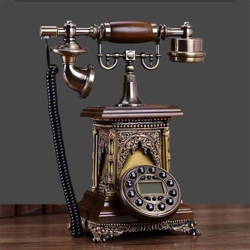 MMLLZEL Vezetékes Telefon Divat Otthon Tömör Fa Kreatív Iroda Kék Háttérvilágítás+Kihangosító+Hívófél-AZONOSÍTÓ Vezetékes Telefon (Szín