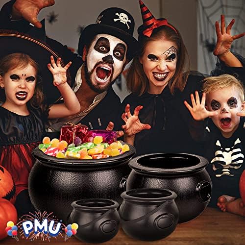 PMU Halloween Üst 12pc Set - Multi-Pack Választék Műanyag Cukorka tartó Gyerekek - Halloween Party kellék & Kellékek - Fekete