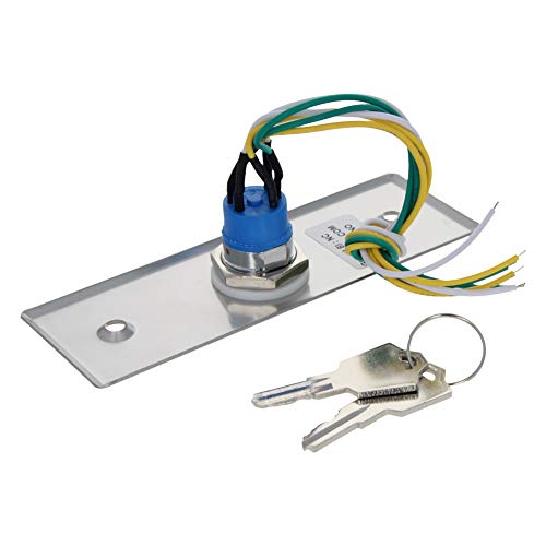 Fielect kulcsos Kapcsoló Lock On/Off Kilép Kapcsoló Rozsdamentes Acél Vészkijárati Ajtó Kiadás SPST Access Control Panel-Hegy, 2 Kulcs